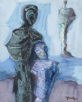 Lot 304 - Tadeusz Was, Family group, mixed media.
