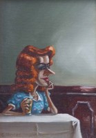 Lot 321 - Charlie Shiels, Seated lady, oil.