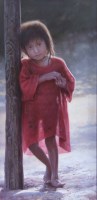 Lot 344 - Michael Jackson, Ashaninka Girl, Peru, oil.