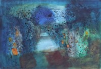 Lot 367 - John Piper, Lane towards the Rocks, Pembrokeshire, mixed media.