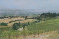 Lot 369 - George Thompson, Near Chianti, Tuscany, pastel.