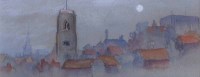 Lot 385 - Edward Seago, Townscape, watercolour.