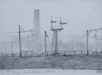 Lot 394 - Trevor Grimshaw, Railway Sidings, Guide Bridge, pencil.