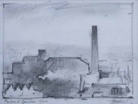 Lot 395 - Trevor Grimshaw, Factory at Openshaw, pencil.
