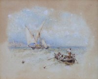 Lot 454 - Myles Birket Foster, The Bay of Naples, watercolour.
