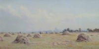Lot 458 - Albert Hartland, Haymaking near Liverpool, watercolour.