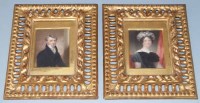 Lot 482 - English School, early 19th century,   A lady and a gentleman, miniatures (2).