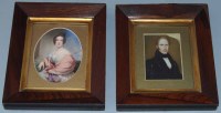 Lot 486 - English School, early 19th century,  A lady and a gentleman, miniatures (2).