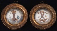 Lot 487 - A pair of 18th century circular urne mysterieuse miniatures (2).