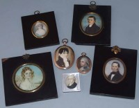 Lot 489 - English School, early 19th century, Portrait miniatures (7).