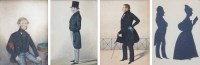Lot 492 - English School, early 19th century,   Three framed portraits, watercolour and a silhouette (4).
