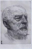 Lot 494 - Erich Wolfsfeld, The Late Sir William Goscombe John R.A., signed etching.