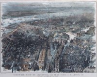 Lot 497 - After W.L. Wyllie and H.W. Brewer, Bird's Eye View of Liverpool, as Seen From a Balloon, 1885, coloured engraving.