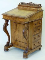 Lot 526 - Victorian walnut Davenport.