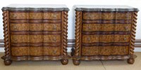 Lot 528 - Pair of marble top Maitland-Smith four drawer