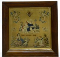 Lot 15 - Framed woolwork sampler
