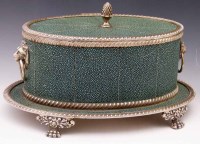 Lot 18 - Continental EPNS shagreen effect jewellery box.