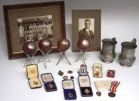 Lot 38 - Four crickets balls and a quantity of