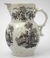 Lot 116 - Worcester mask jug circa 1765   printed in black