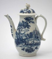 Lot 117 - Worcester lidded coffee pot circa 1775  printed