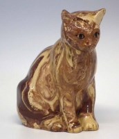 Lot 144 - Pottery slipware model of a cat,19th century