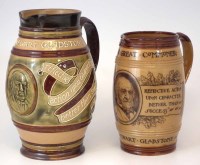 Lot 185 - Two Doulton Gladstone jugs.