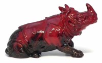 Lot 188 - Royal Doulton flambe rhino.