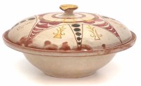 Lot 200 - Della Robbia lidded tureen,   incised with a rose