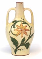 Lot 201 - Della Robbia twin handled vase   incised by