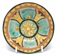 Lot 212 - Della Robbia small dish,   incised and painted by