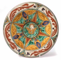 Lot 237 - Carlo Manzoni charger dated 1897  incised and