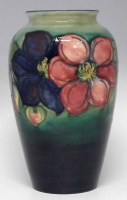 Lot 248 - Moorcroft vase decorated with clematis pattern.