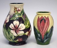 Lot 273 - Two Moorcroft vases,  decorated with Mallow