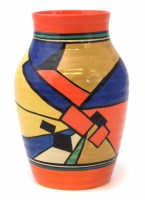 Lot 284 - Clarice Cliff, Isis vase cubist pattern.