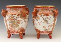 Lot 326 - Pair of Japanese Kutani vases.
