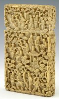 Lot 327 - Chinese carved ivory card case 19th century.