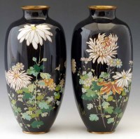 Lot 331 - Pair of Cloisone vases.