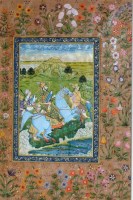 Lot 334 - Four unframed oriental pictures.