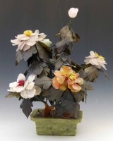 Lot 345 - Chinese 20th century hardstone gem tree.
