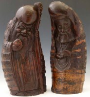 Lot 348 - Pair of Chinese 19th century bamboo figures.
