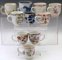Lot 350 - Ten Chinese porcelain coffee cups