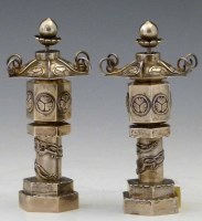 Lot 386 - Pair of chinese silver Pepperettes