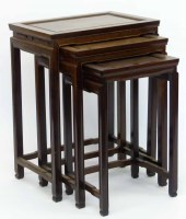 Lot 396 - Nest of three rosewood tables.