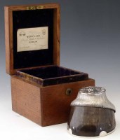 Lot 407 - Horse's hoof silver mounted ink well
