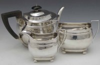 Lot 424 - Silver 3piece Tea Set