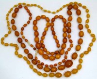 Lot 435 - Amber bead necklaces.