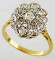 Lot 438 - Rose cut and old mine cut dimaond cluster ring.