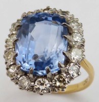Lot 447 - Sapphire Diamond Cluster Ring
