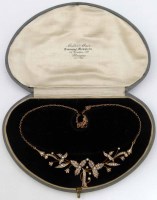 Lot 450 - Late Victorian or Edwardian 9ct gold, seed pearl