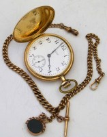 Lot 453 - 14k Waltham Hunter pocket watch and a 9ct gold